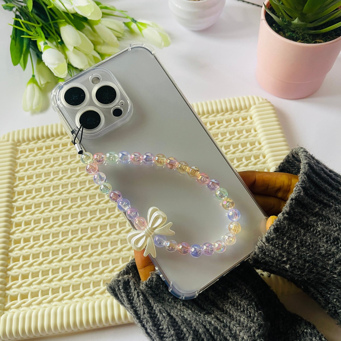 Multicolor Transparent Bow Charms For Phone Case